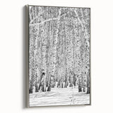 Landscape art painting of Aspen, Colorado in vibrant autumn colors on a framed canvas, suitable for living room decor.