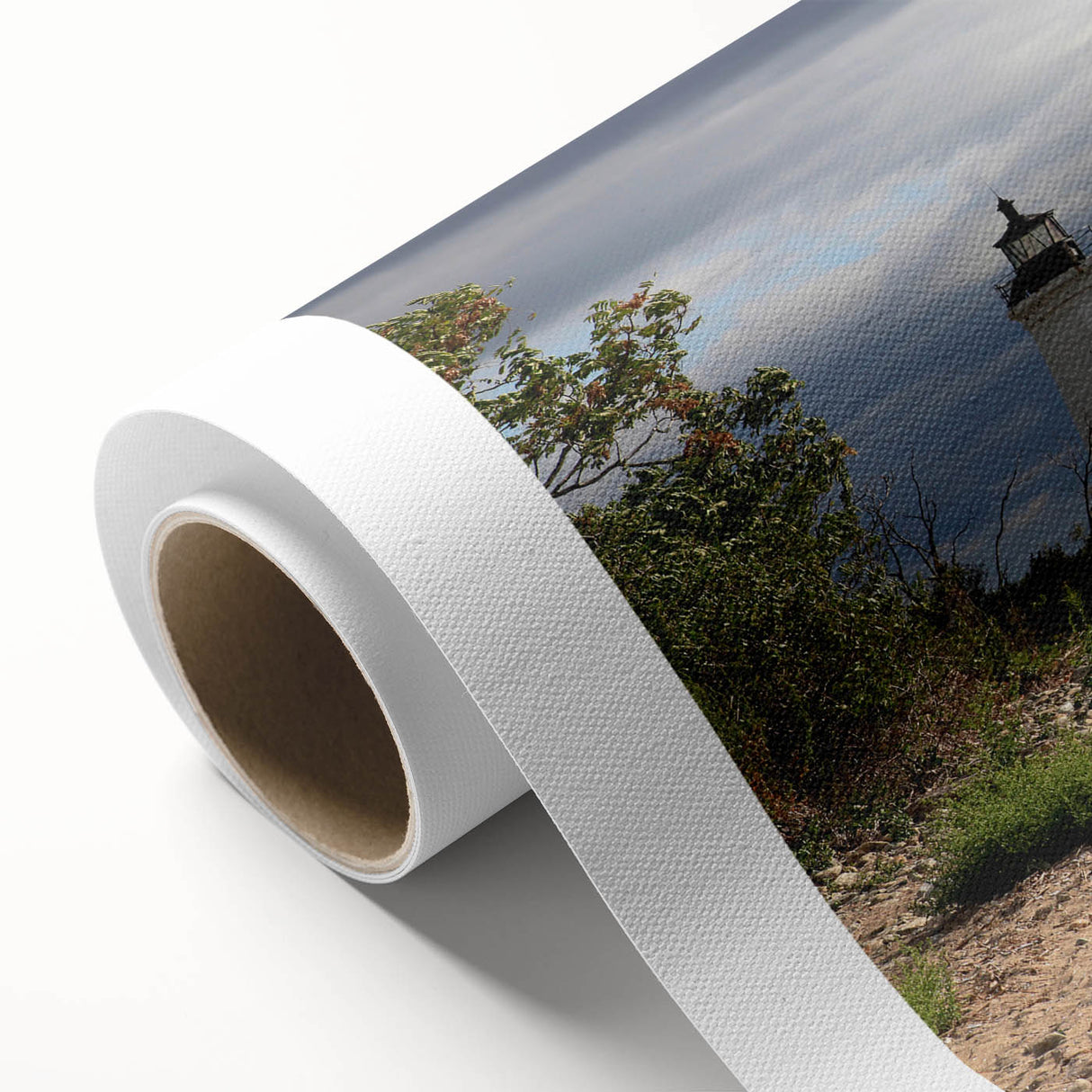 Art Deco poster of Connecticut scenery on rolled canvas, featuring pastel shades, ideal for nursery wall art.