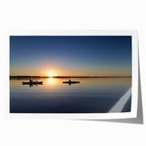 Everglades scene on a rolled canvas with lush greenery and water, in soft earth tones, ideal for dining room wall art.