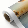 Art deco poster of Florida Keys scenery in pastel shades on rolled canvas, ideal for nursery wall art.