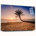 Acrylic print of Oahu, Hawaii scenery in vivid ocean and sky colors, suitable for bedroom or dining room decor.
