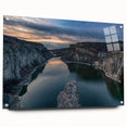 Large abstract wall art depicting Idaho scenery in muted earth tones on acrylic glass.
