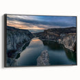 Black and white landscape art painting of Idaho scenery on framed canvas, suitable for bedroom decor.