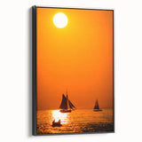 Black and white framed canvas of Lake Michigan, featuring a vintage poster art style, ideal for bedroom wall decor.