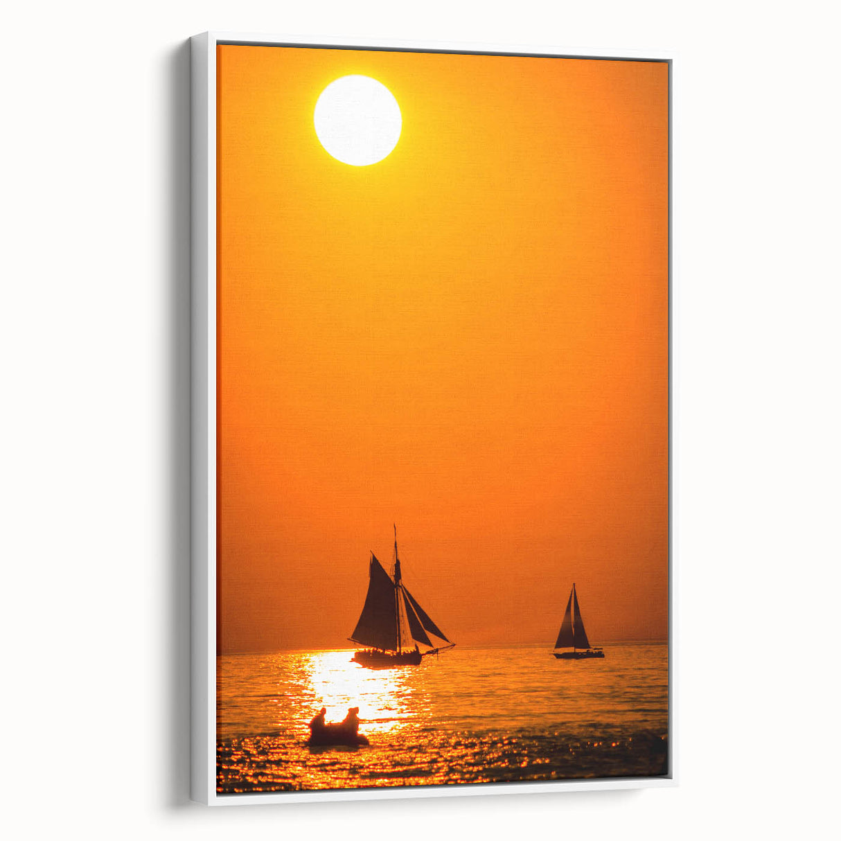 Vintage poster art of Lake Michigan with colorful palette on extra large framed canvas, suited for living room decor.