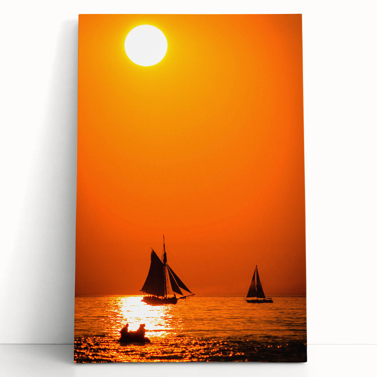 Black and white photo of Lake Michigan on stretched canvas, ideal for kitchen wall art.