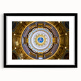 Colorful abstract art print of a textured Iowa scenery in a black frame with mat, ideal for living room decor.