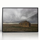 Large abstract wall art featuring a black and white Kansas scenery on a framed acrylic, ideal for modern art wall decor.