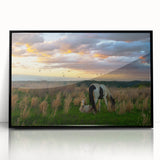 Large abstract wall art depicting a Kentucky landscape, with muted earth tones on a framed acrylic.