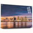 Acrylic print of a New Orleans landscape featuring muted earth tones and a modern abstract style.