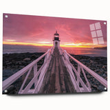 Acrylic print of a Maine landscape in muted earth tones, suitable for bedroom or dining room decor.