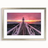Textured abstract art print depicting a serene Maine landscape in muted earth tones, framed in silver.