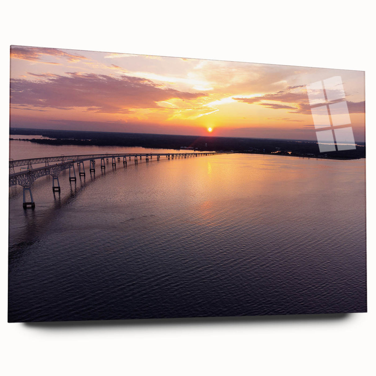 Large abstract wall art of Annapolis, Maryland, in muted blue and gray tones on acrylic glass.
