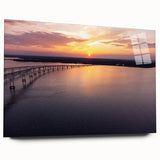 Large abstract wall art of Annapolis, Maryland, in muted blue and gray tones on acrylic glass.