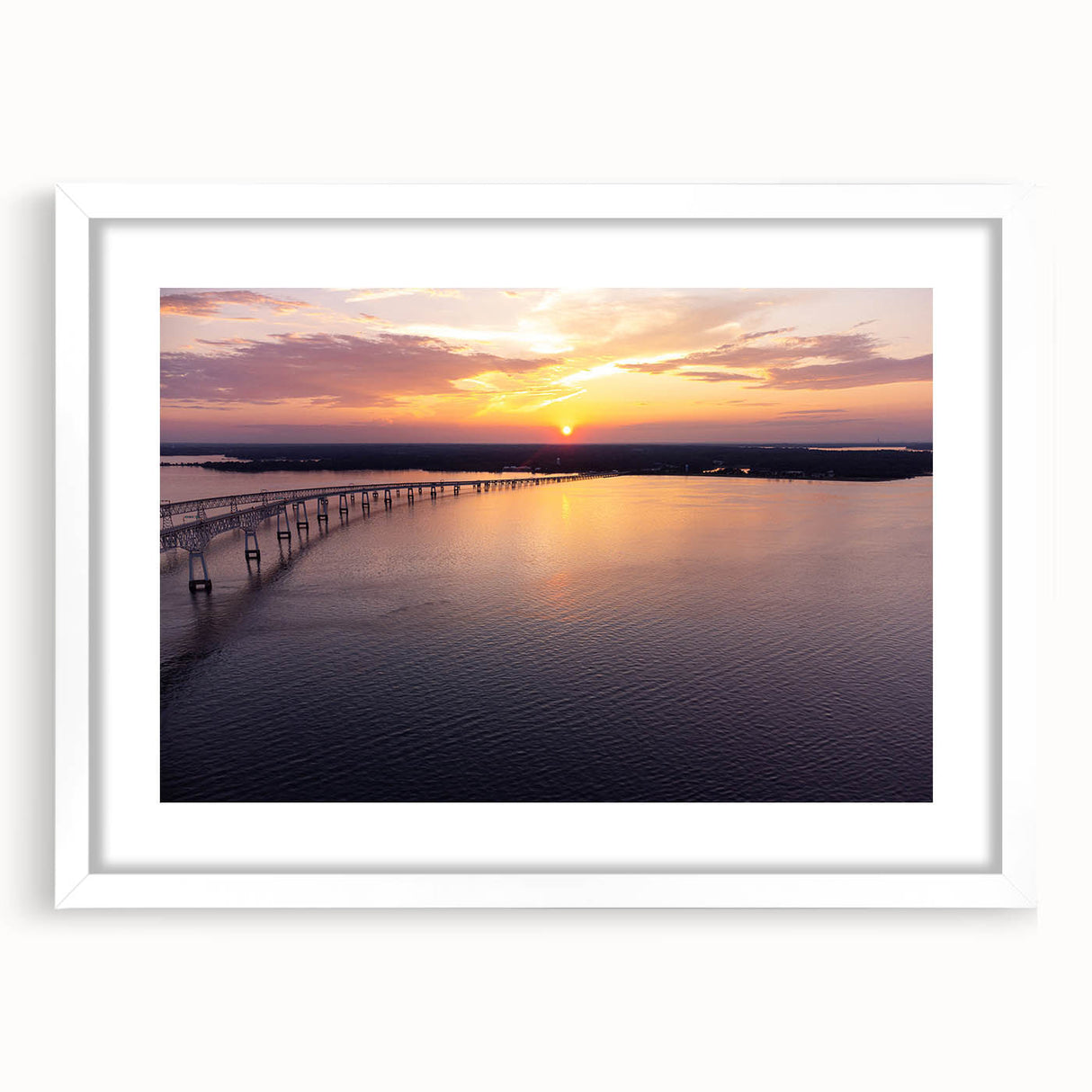 Abstract art print of Annapolis scenery in muted gray and blue tones on a white framed poster.