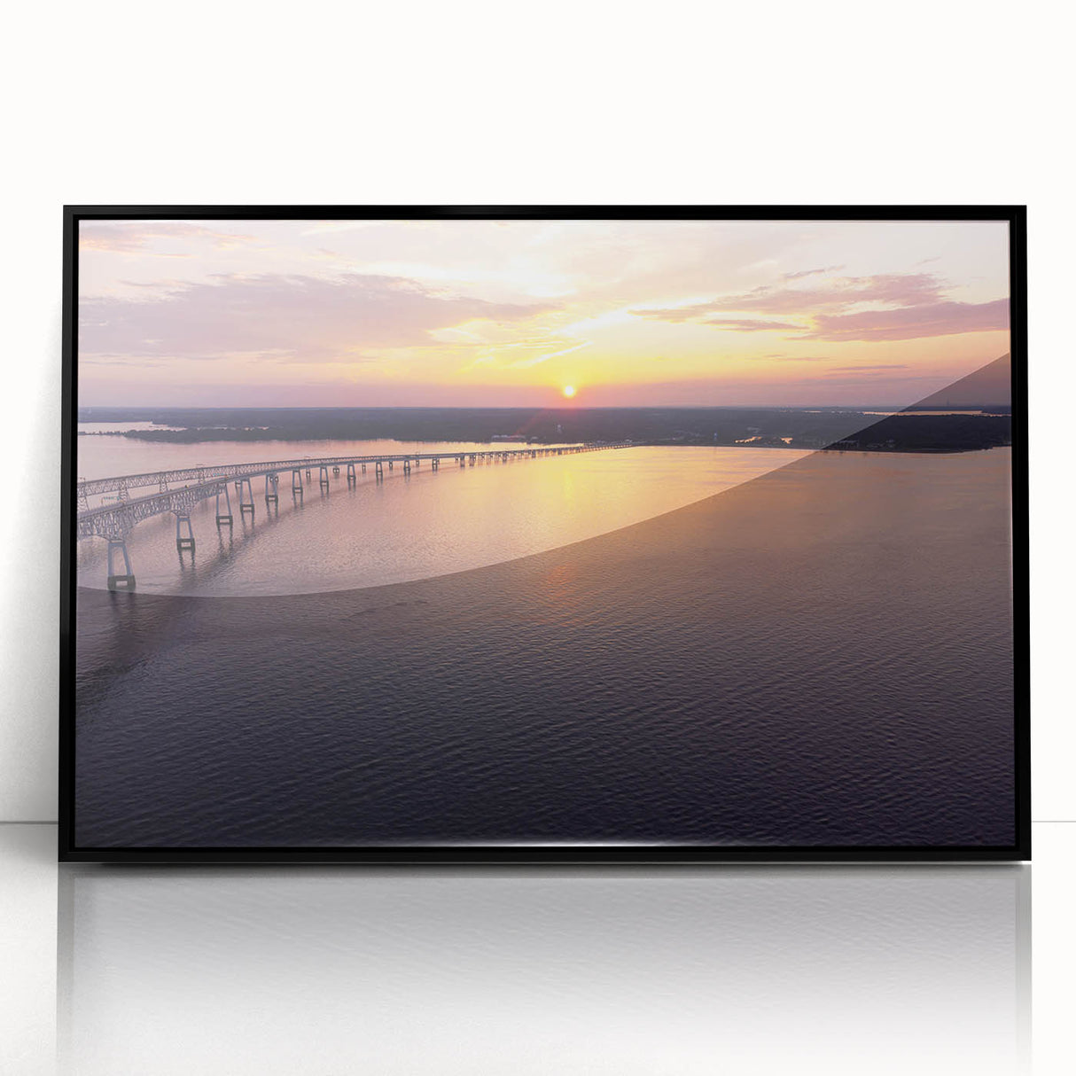 Large abstract wall art depicting Annapolis scenery in black and white tones on a framed acrylic.