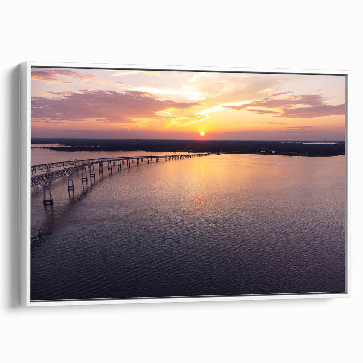 Framed canvas depicting a textured, colorful scene of Annapolis with a dominant black border.