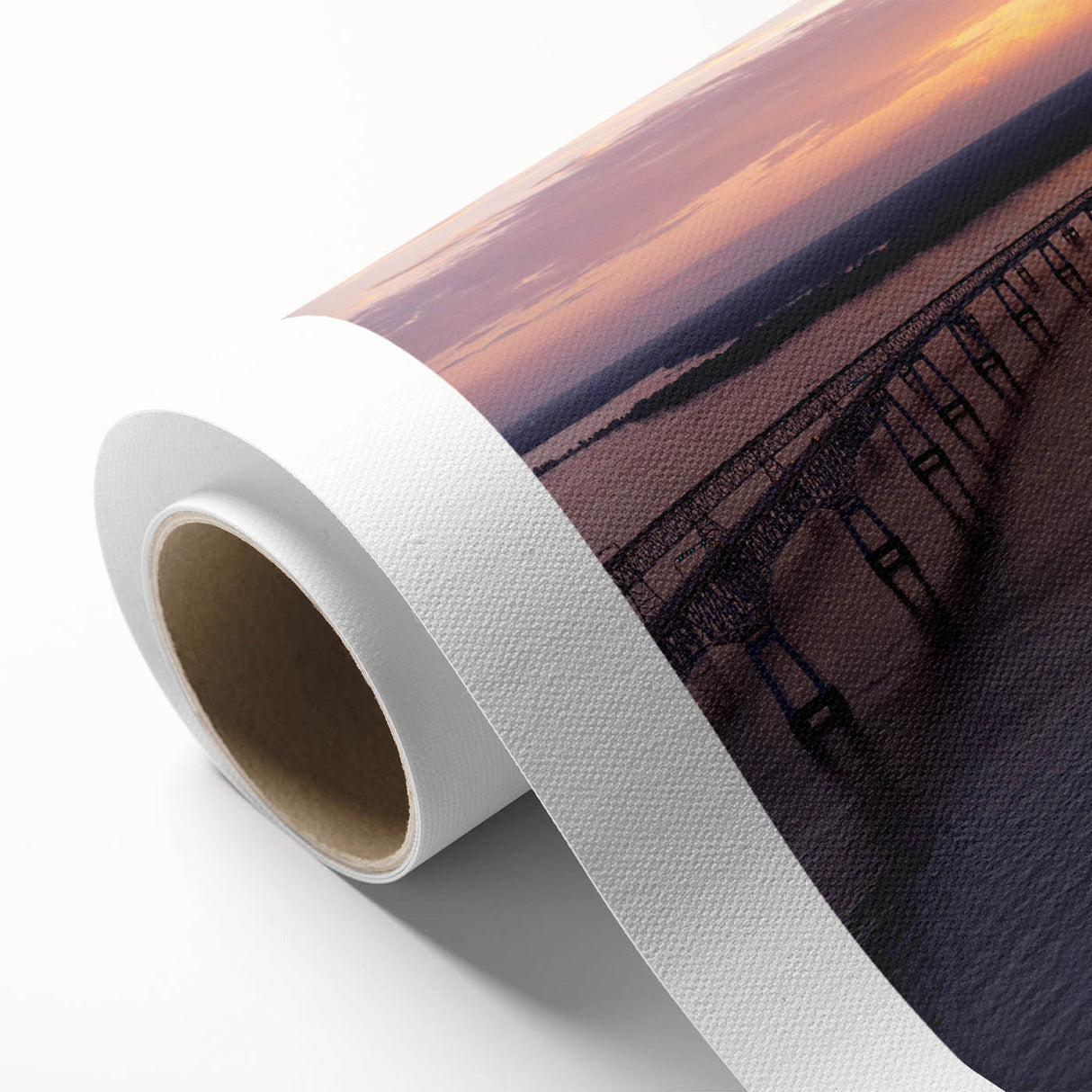 Art Deco style poster of Annapolis, Maryland, featuring muted blue and gold tones on rolled canvas.