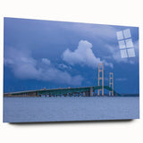 Large abstract wall art depicting Michigan's Upper Peninsula in muted earth tones on acrylic glass.