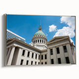 Framed canvas featuring a vintage-style landscape painting of the St.