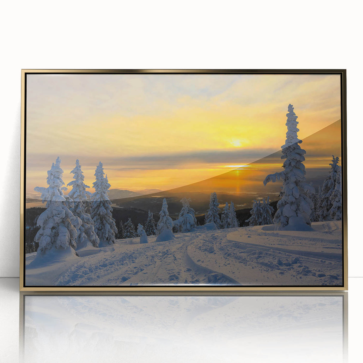 Large art print of a Montana landscape in muted earth tones on a framed acrylic, ideal for modern art wall decor.