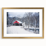 Abstract art print of New Hampshire scenery in textured gold frame, using muted earth tones.