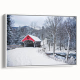 Vintage poster art of New Hampshire scenery on a large framed canvas, featuring colorful art with black accents.