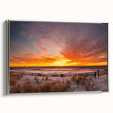 Framed canvas featuring a vintage-style New Jersey landscape with colorful art on a black background.