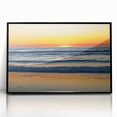 Large abstract wall art depicting the Outer Banks in North Carolina, featuring muted earth tones on framed acrylic.