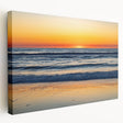 Stretched canvas featuring a serene Outer Banks landscape in soft blue and green tones, ideal for kitchen wall art.