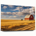 Acrylic print of a North Dakota landscape in muted earth tones, ideal for dining room decor.