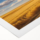 Art deco poster featuring North Dakota scenery in monochrome shades on rolled canvas, suitable for dining room wall art.
