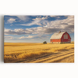Black and white stretched canvas featuring a serene North Dakota landscape, suitable as large kitchen art.