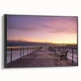 Black and white framed canvas of Long Island landscape, vintage poster art style, ideal for bedroom wall decor.
