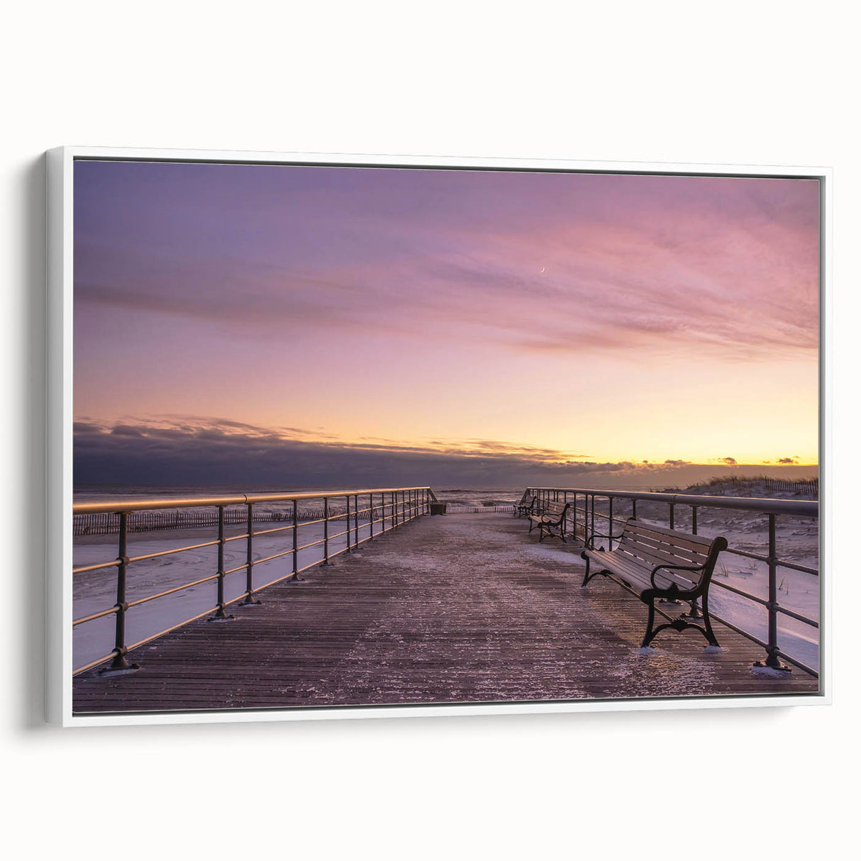 Vintage poster art of Long Island scenery on a framed canvas with vibrant colors, suitable for extra large living room decor.