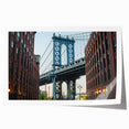 Extra large rolled print of Brooklyn Bridge in muted gray tones, ideal for art wall dining room or classy bathroom wall art.