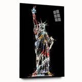 Acrylic print of the Statue of Liberty in muted gray tones, suitable for bedroom or dining room art.