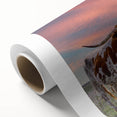Art Deco poster of Oklahoma scenery on rolled canvas, with soft pastel shades, ideal for nursery wall art.