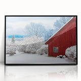 Large abstract wall art depicting a Vermont landscape in muted earth tones on a framed acrylic print.