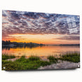 Acrylic print of a large abstract depiction of Virginia scenery in blue and green tones.