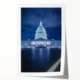 Rolled print of Washington D.C. Capitol with soft pastel hues, ideal for art wall dining room.