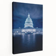 Washington DC Capitol depicted in muted colors on a large stretched canvas, suitable for kitchen wall art.