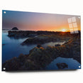Acrylic print of Olympic National Park with vibrant green and blue tones, suitable for dining room decor.