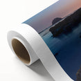 Art deco style poster of Olympic National Park landscape with muted earth tones on rolled canvas, ideal for nursery wall art.