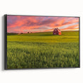 Black and white framed canvas depicting the rolling hills of Palouse, ideal for bedroom wall decor.