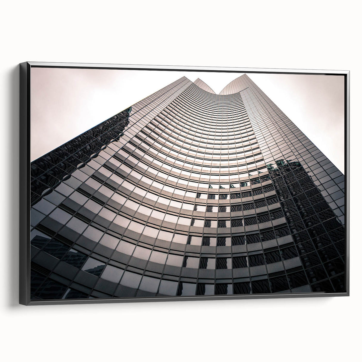 Black and white framed canvas of Seattle landscape, ideal for bedroom wall art.