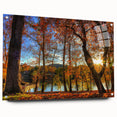Acrylic print of a large abstract depiction of West Virginia scenery in muted earth tones.