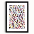 Extra large abstract art print featuring textured, colorful art with spring themes, framed in black.