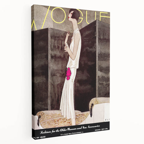 Vintage Vogue Wall Art - Chic 1928 Evening Gown Fashion Print