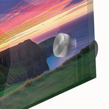 Close-up of an acrylic landscape artwork depicting colorful cliffs and textured details, ideal for modern home decor and art enthusiasts. Perfect for enhancing interior spaces.
